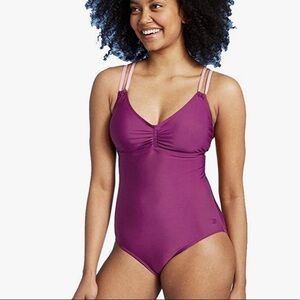 NWT All In Motion One Piece Purple Swimsuit Sz M